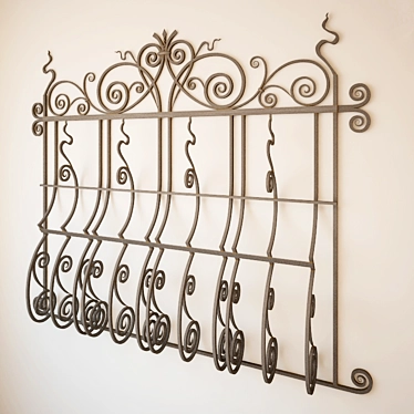 Title: Elegant 12x12 Wrought Iron Window Grill 3D model image 1 