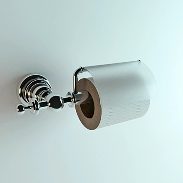 Sleek Chrome Toilet Paper Holder 3D model image 1 