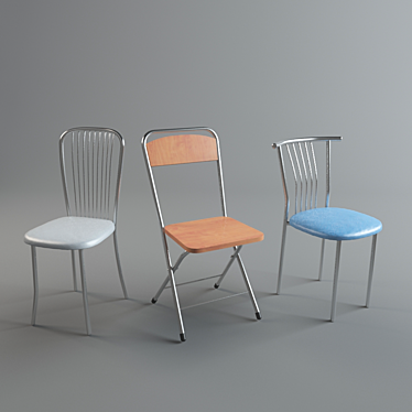 Modern Chair Set: Light-1, Sofia, Marco-2 3D model image 1 