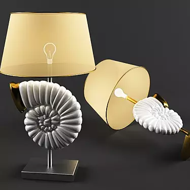 Art Deco Seashell Table Lamp 3D model image 1 