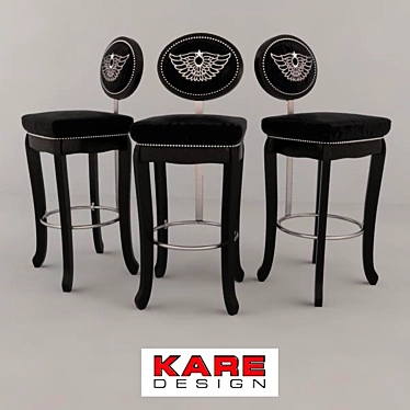 KARE DESIGN Rockstar Black Stool 3D model image 1 