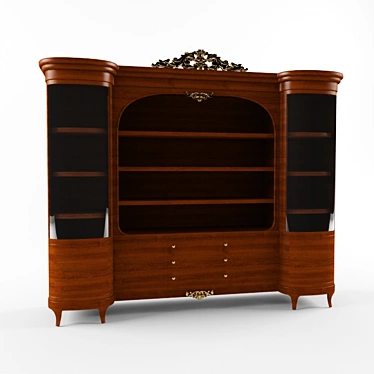 Sleek Wood Bookcase 3D model image 1 