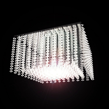 Crystal Lens Square Chandelier 3D model image 1 