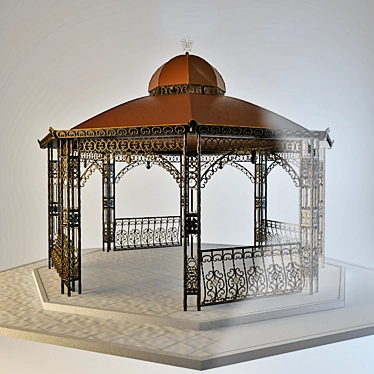 Elegant Wrought Iron Rotunda 3D model image 1 