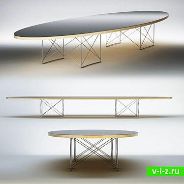 Vitra ETR Elliptical Table: Sleek Design, Sturdy Base 3D model image 1 