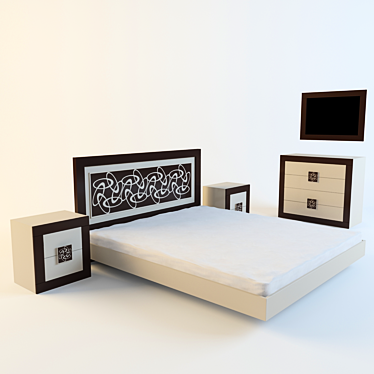 Elegant Ellipse Bedroom Set 3D model image 1 