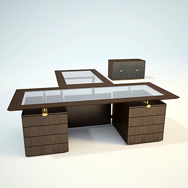 Conference Table with Cabinet 3D model image 1 