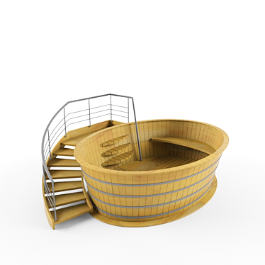 Rustic Wood Sauna Bucket 3D model image 1 