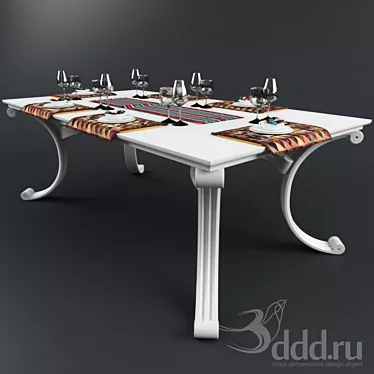 Sleek Sasa Dinning Table 3D model image 1 