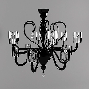 Elegant Black Chandelier: Giovanni Sforza 3D model image 1 