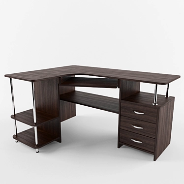 Modern Corner Computer Desk 3D model image 1 