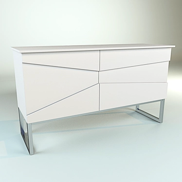 White Secret TV Cupboard 3D model image 1 