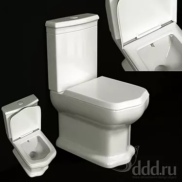 Sleek Bathroom Essential: High-Detail Toilet 3D model image 1 