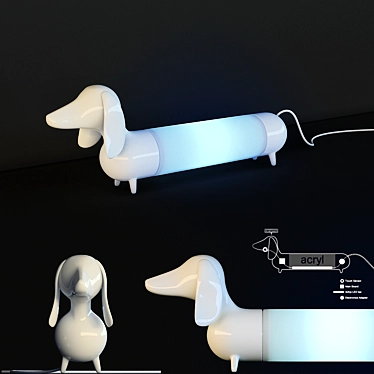 Milki Dog Lamp: A Playful Glow for your Pup 3D model image 1 