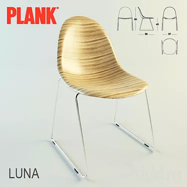 Sleek Stackable Chair: Plank Luna 3D model image 1 