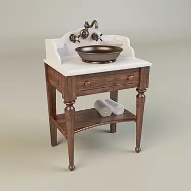 French Elegance: Herbeau Bonne Maman Vanity 3D model image 1 