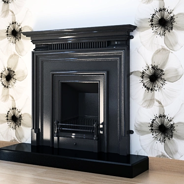 Elegant Royal Narrow Fireplace 3D model image 1 