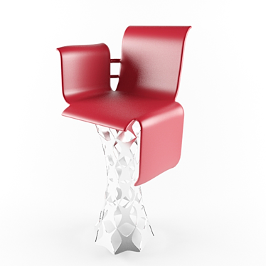 Versatile Bar Stool with Dual Seating 3D model image 1 