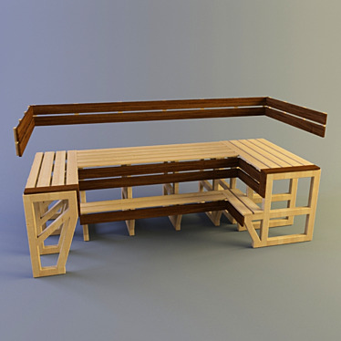 Sauna Shelf: Convenient & Stylish 3D model image 1 