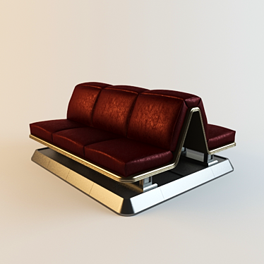 Sleek Space Age Sofa 3D model image 1 