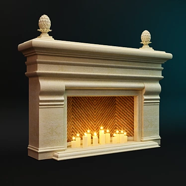 Italian Sandstone Fireplace 3D model image 1 