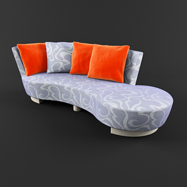 Elegant Crescent Couture Sofa 3D model image 1 