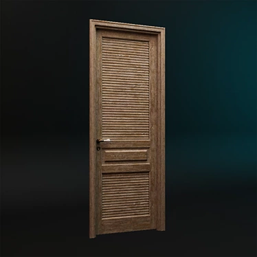 Vintage Door with Lamellas 3D model image 1 