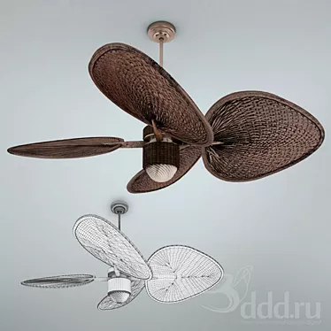 Tropical Breeze Palm Fan 3D model image 1 