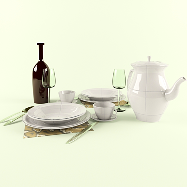 2-Person Table Set 3D model image 1 