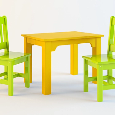 Kids' Furniture Set 3D model image 1 