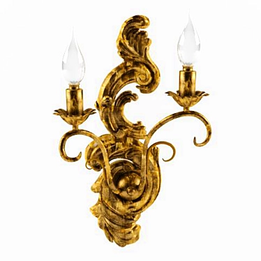 Vintage Gold Wall Lamp 3D model image 1 