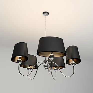 Turandot 5-Light Chrome Chandelier 3D model image 1 