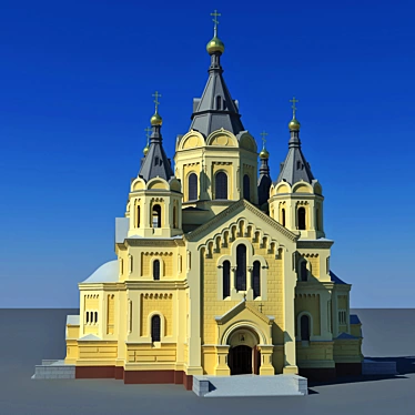 Nizhny Novgorod's Alexander Nevsky Cathedral 3D model image 1 