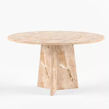 Sleek Round Metal Dining Table 3D model image 1 