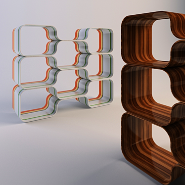 Modern Steel Shelves 3D model image 1 