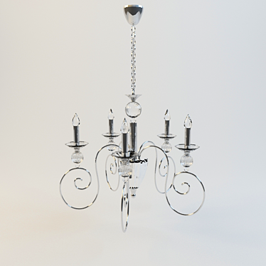 Elegant Kolarz Chandelier - 68cm Width, 120cm Height 3D model image 1 