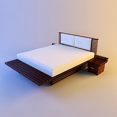 Exquisite Palm King Bed 3D model image 1 