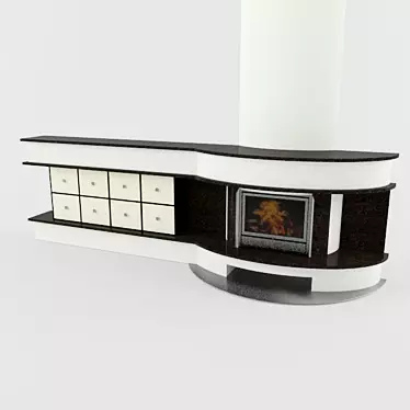 Cozy Flames: Fireplace with Stand 3D model image 1 