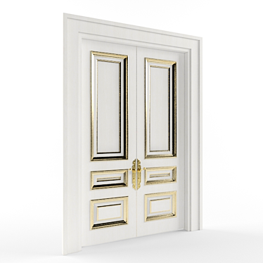 Elegant Golden Oak Door 3D model image 1 