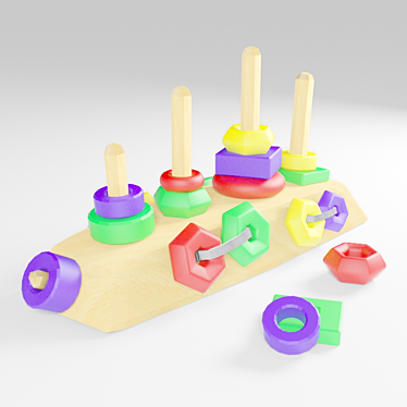 Wooden Kids Toy 3D model image 1 