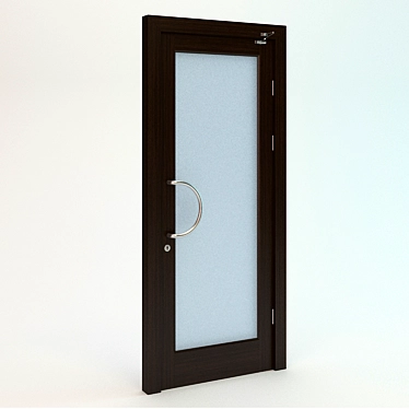 Elegant Wenge Door with Bronze Satin Glass 3D model image 1 