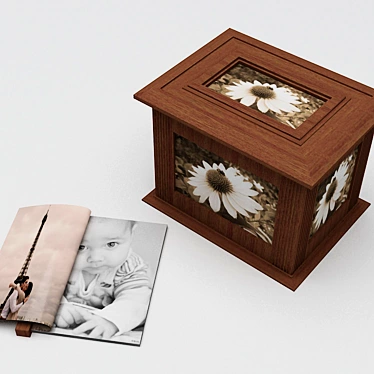 Wooden Photo Keepsake Box 3D model image 1 