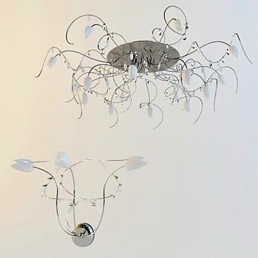 Elegant Chandelier Set 3D model image 1 