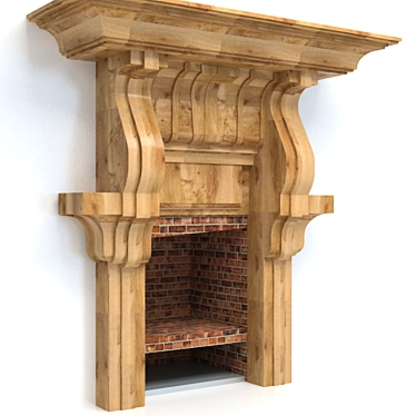 Wooden Fireplace Surround 3D model image 1 