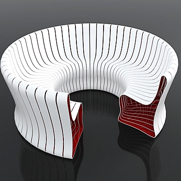 High-Tech Circle Plastic Sofa 3D model image 1 