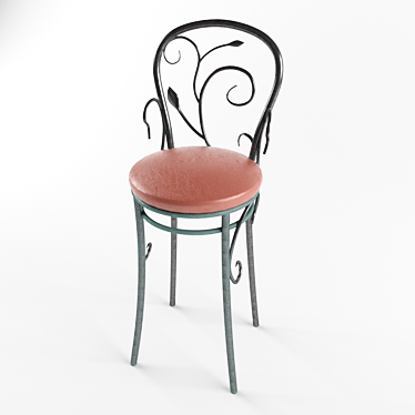 Elegant Wrought Iron Chair 3D model image 1 