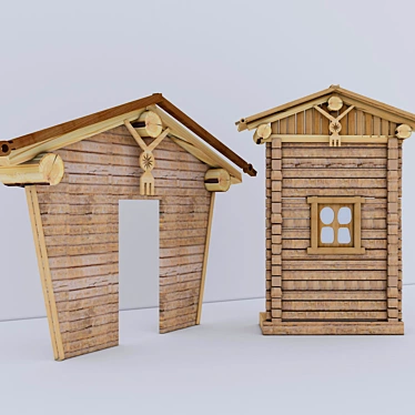  Custom Decorative Wall Houses 3D model image 1 