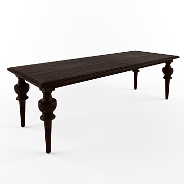 Title: Classic Wooden Dining Table 3D model image 1 