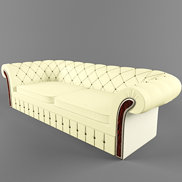 Stylish Studded Sofa 3D model image 1 