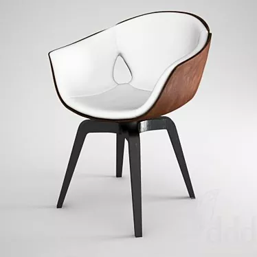 Elegant Italian Design: Poltrona Frau Ginger Chair 3D model image 1 